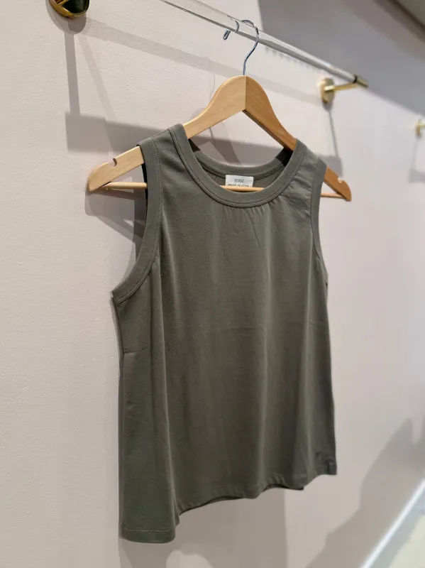 Yerse | Basic Round-Neck Tank - Khaki sold by Fort