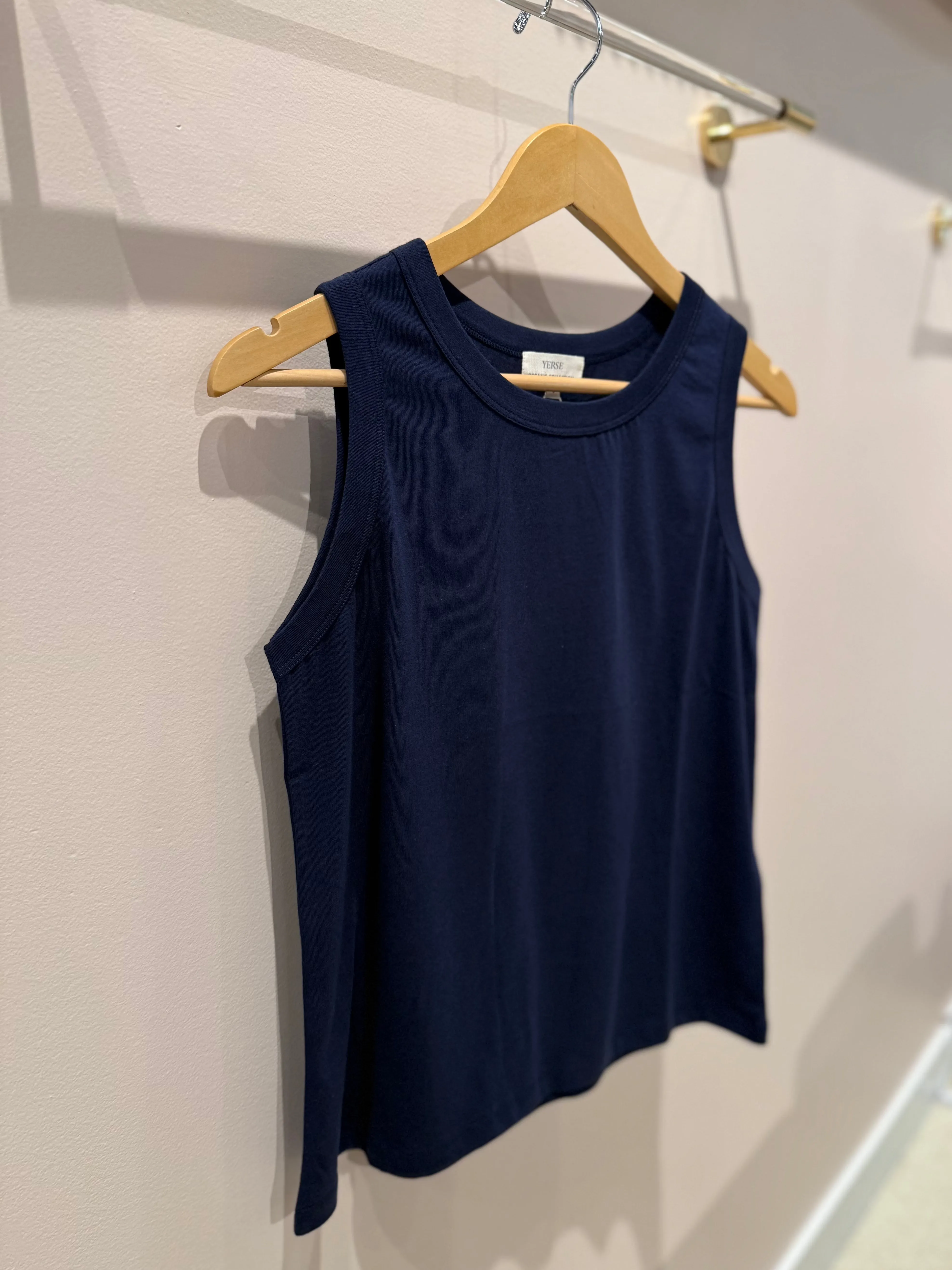 Yerse | Basic Round-Neck Tank - Navy sold by Fort