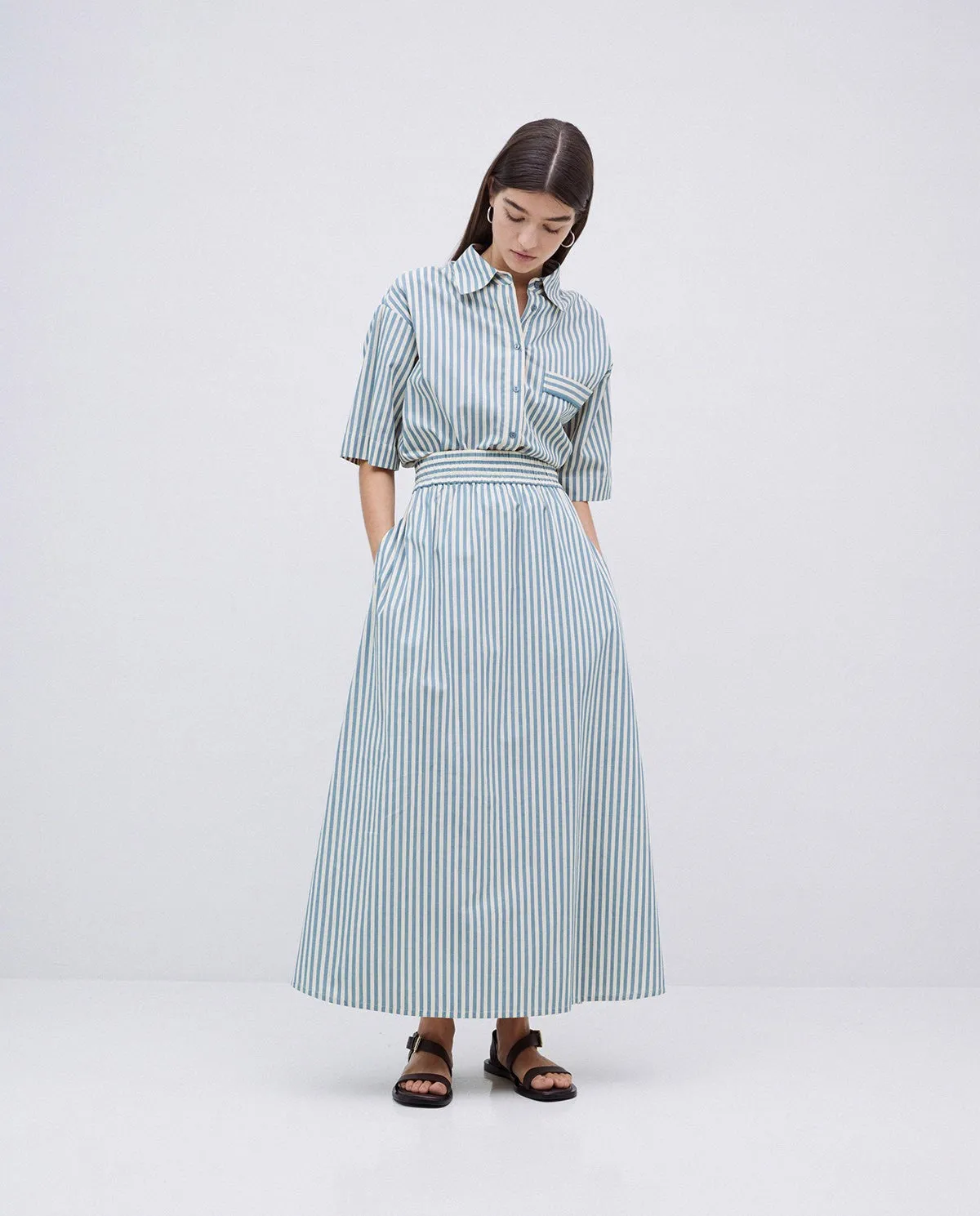 Yerse | Striped Midi Skirt - Green sold by Fort product image thumbnail 2