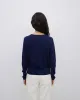 Yerse | Round-Neck Cotton Jumper - Navy sold by Fort