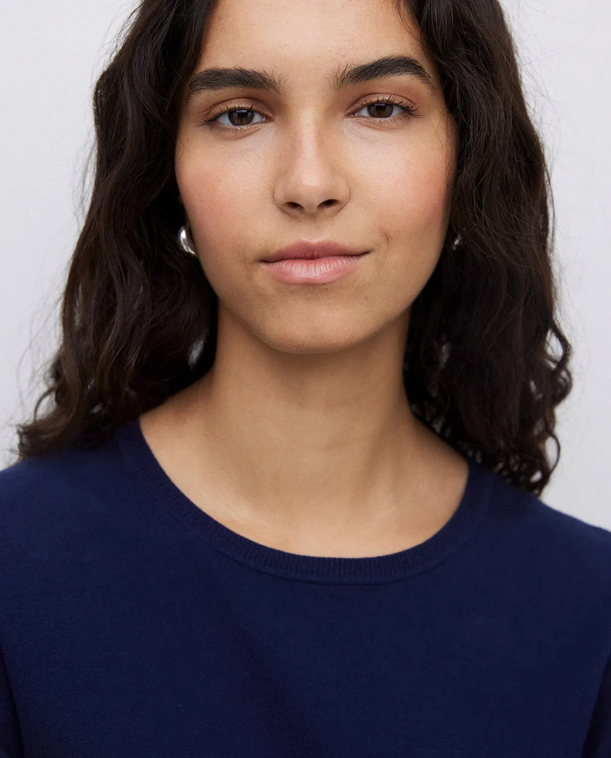 Yerse | Round-Neck Cotton Jumper - Navy sold by Fort product image thumbnail 2