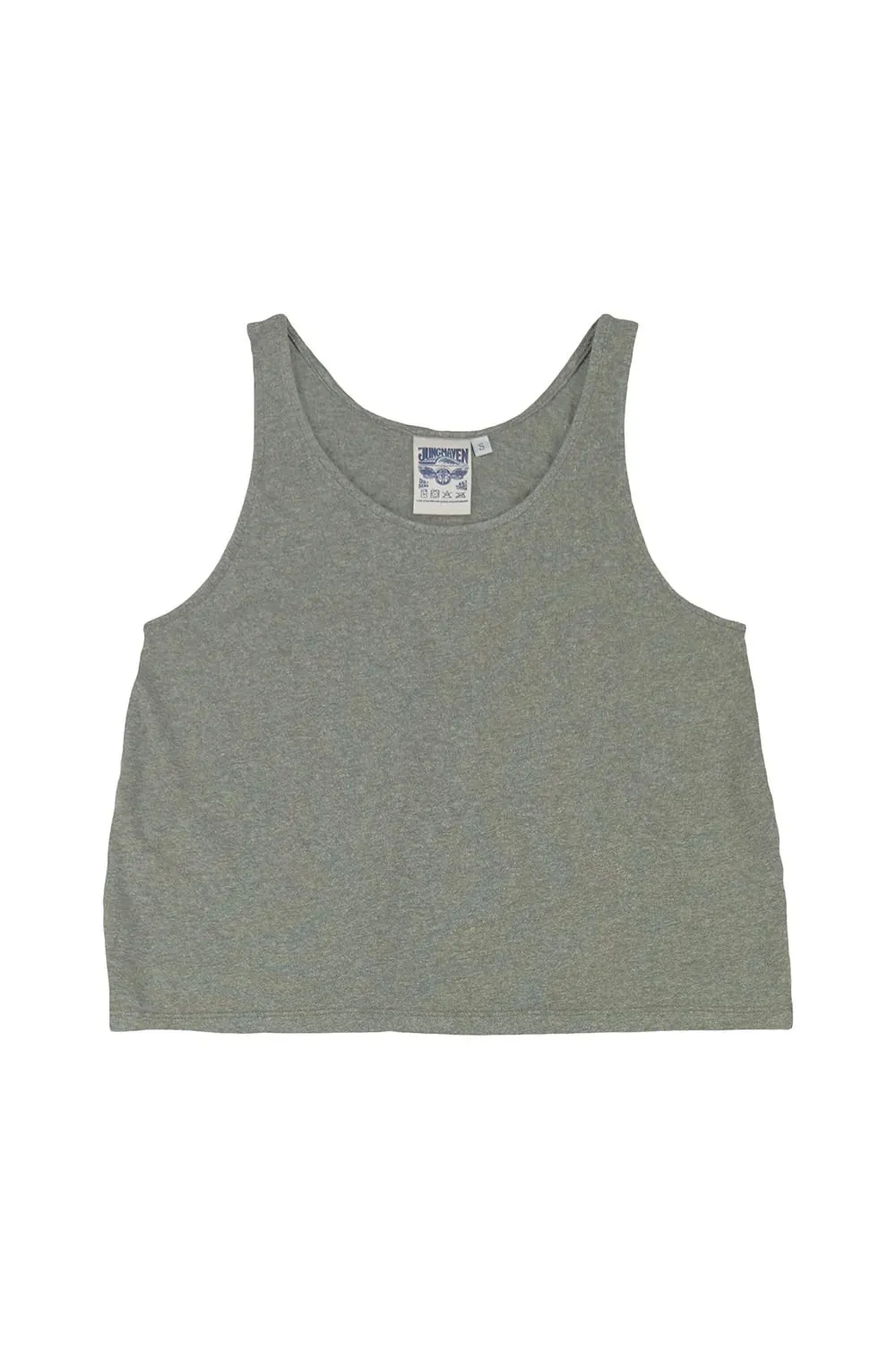 Jungmaven | Heathered Cropped Tank - Olive Green sold by Fort