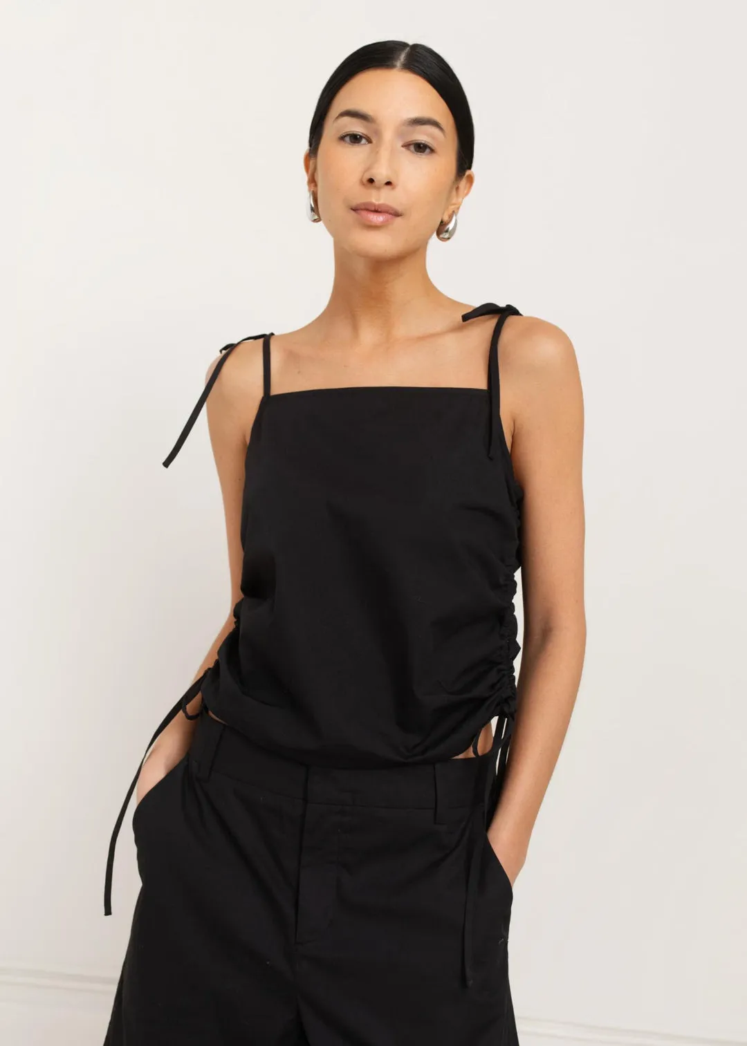 Paper Label | Maura Tie Top - Black sold by Fort