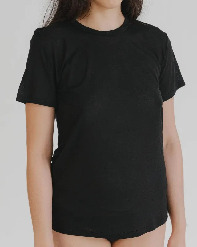 Baserange | Tee Shirt Bamboo Lyocell - Black sold by Fort