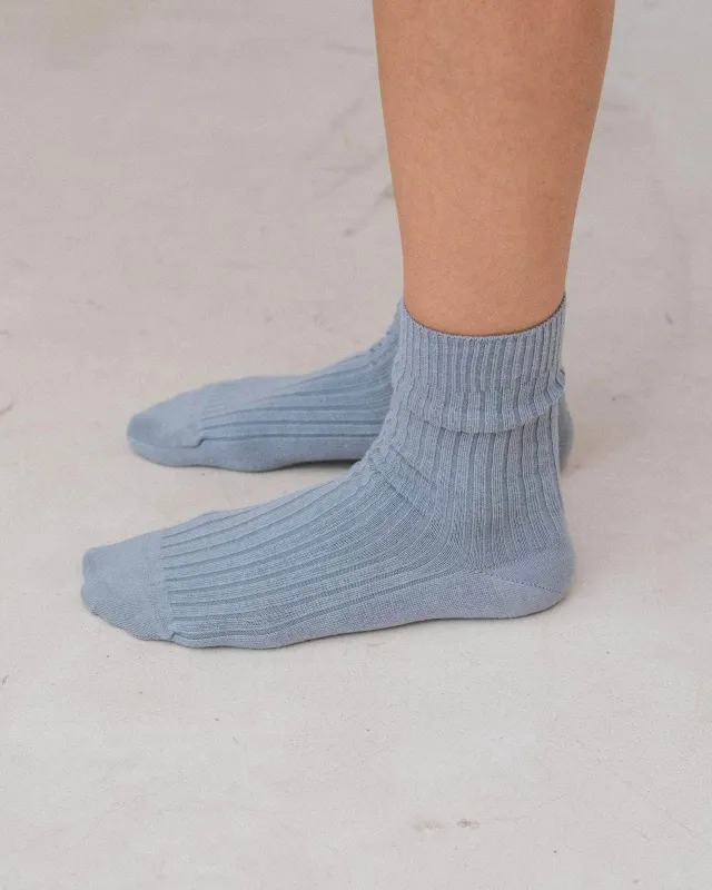Baserange | Rib Over Ankle Socks - Simon Grey sold by Fort