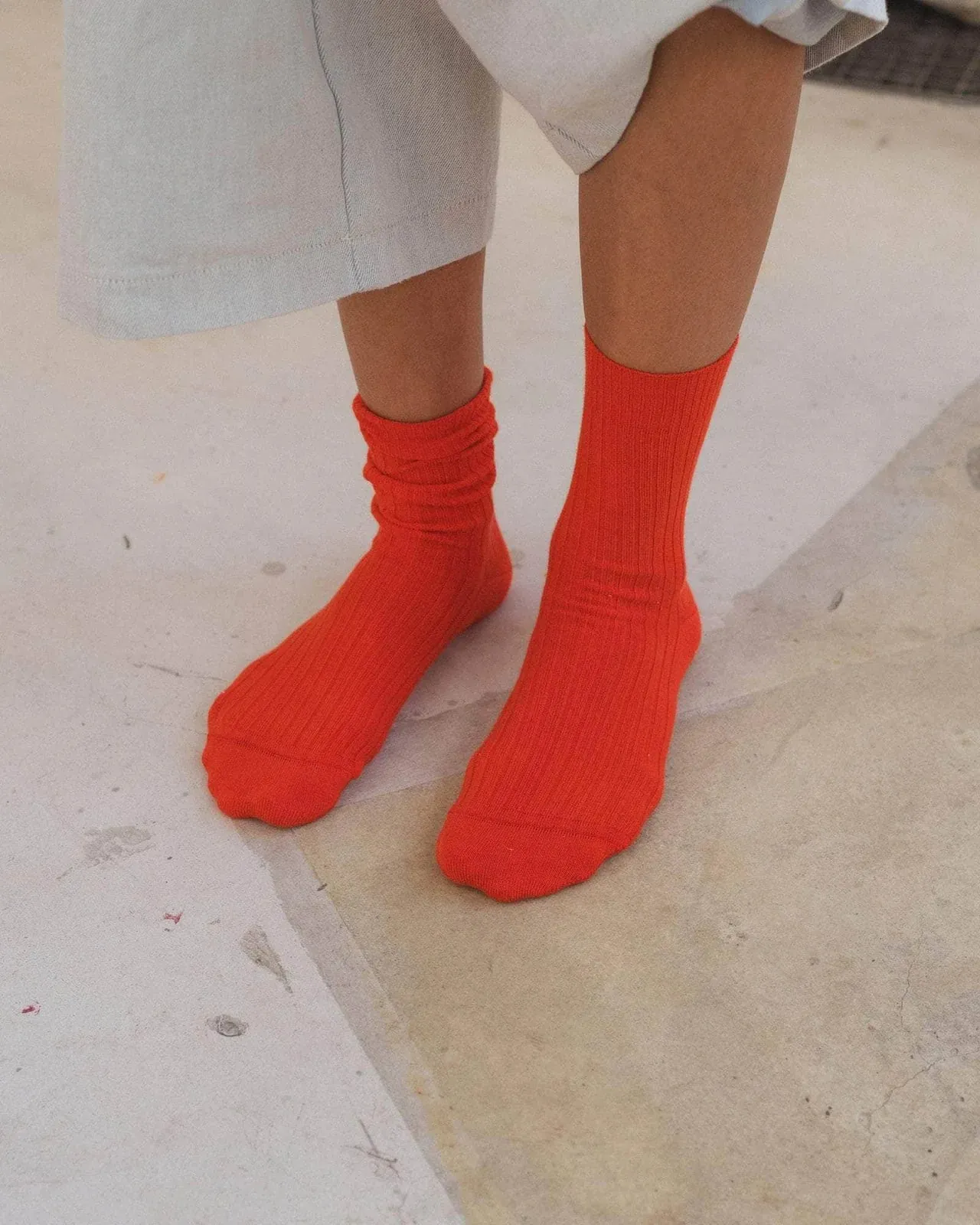 Baserange | Rib Over Ankle Socks - Bill Red sold by Fort