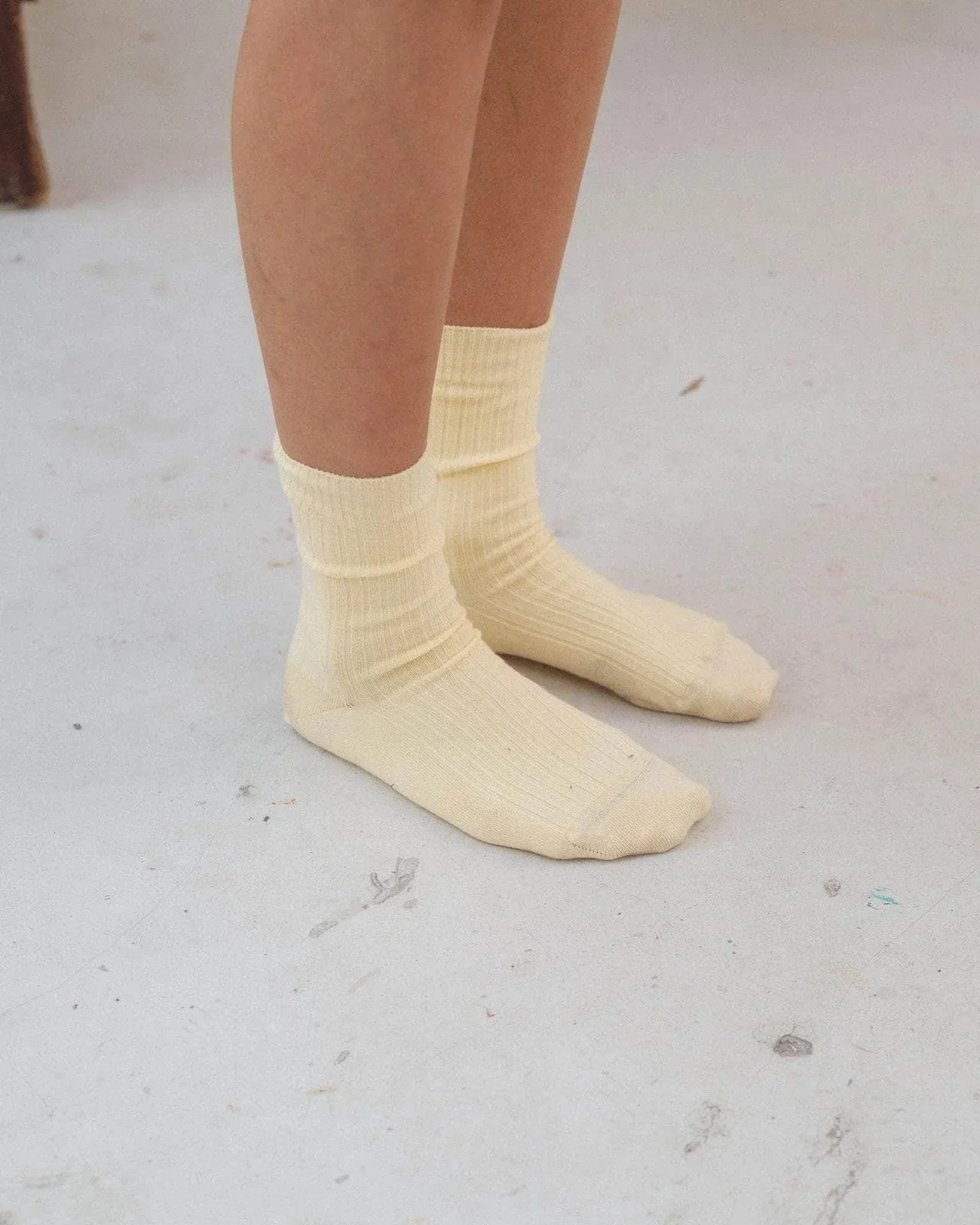 Baserange | Rib Over Ankle Socks - Bog Yellow sold by Fort product image thumbnail 4