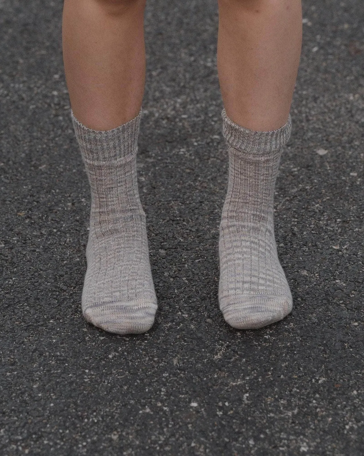 Baserange | Twist Over Ankle Socks - Grey Milange sold by Fort