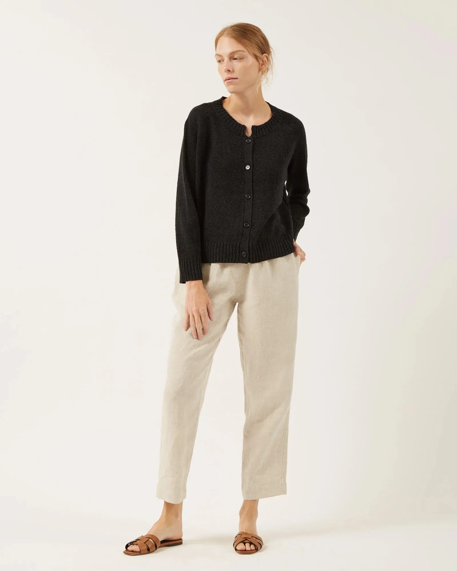 Naïf | Anissa Silk and Cotton Cardigan - Black sold by Fort product image thumbnail 2