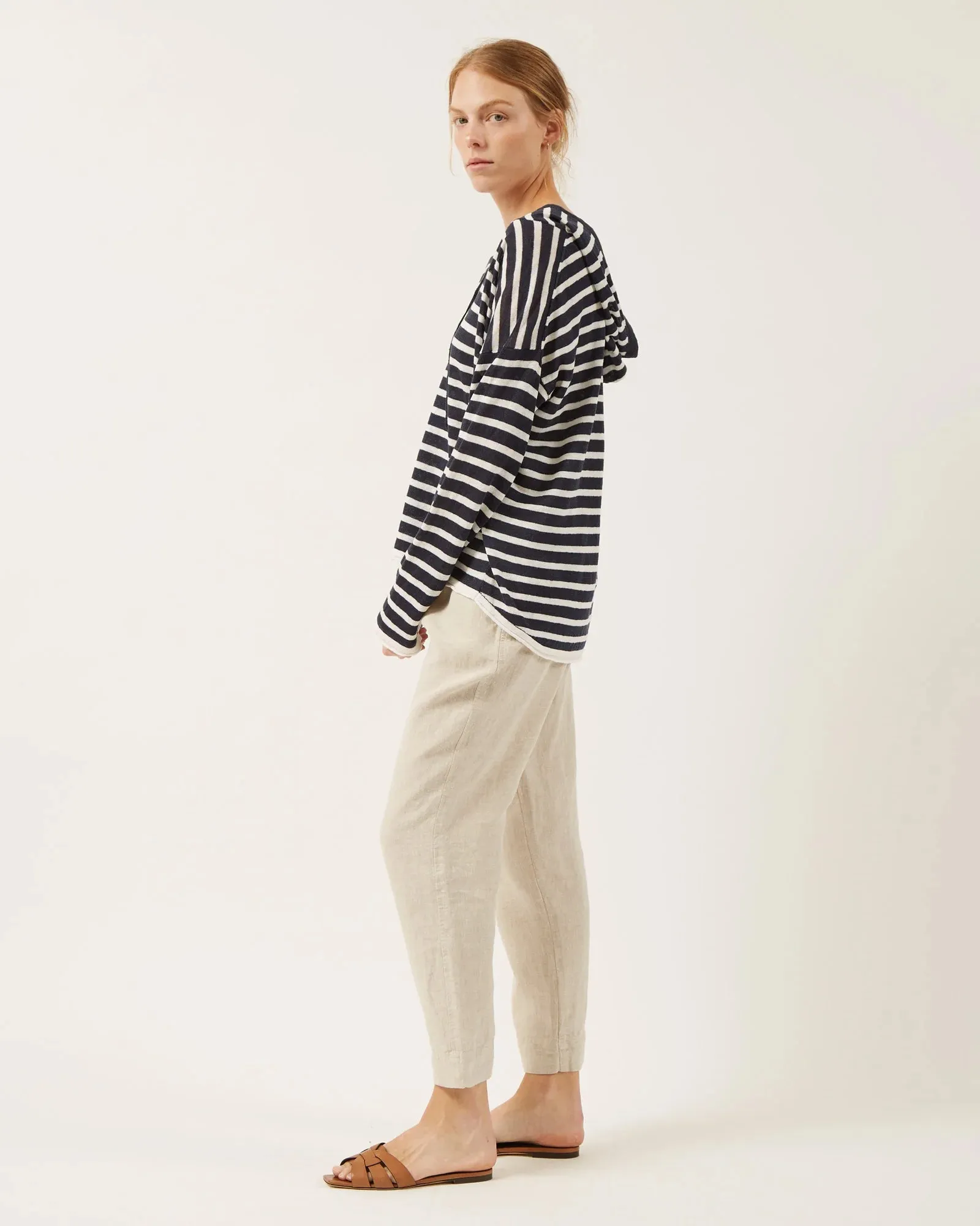 Naïf | Louise Linen Hoodie - Navy/White Striped sold by Fort product image thumbnail 2