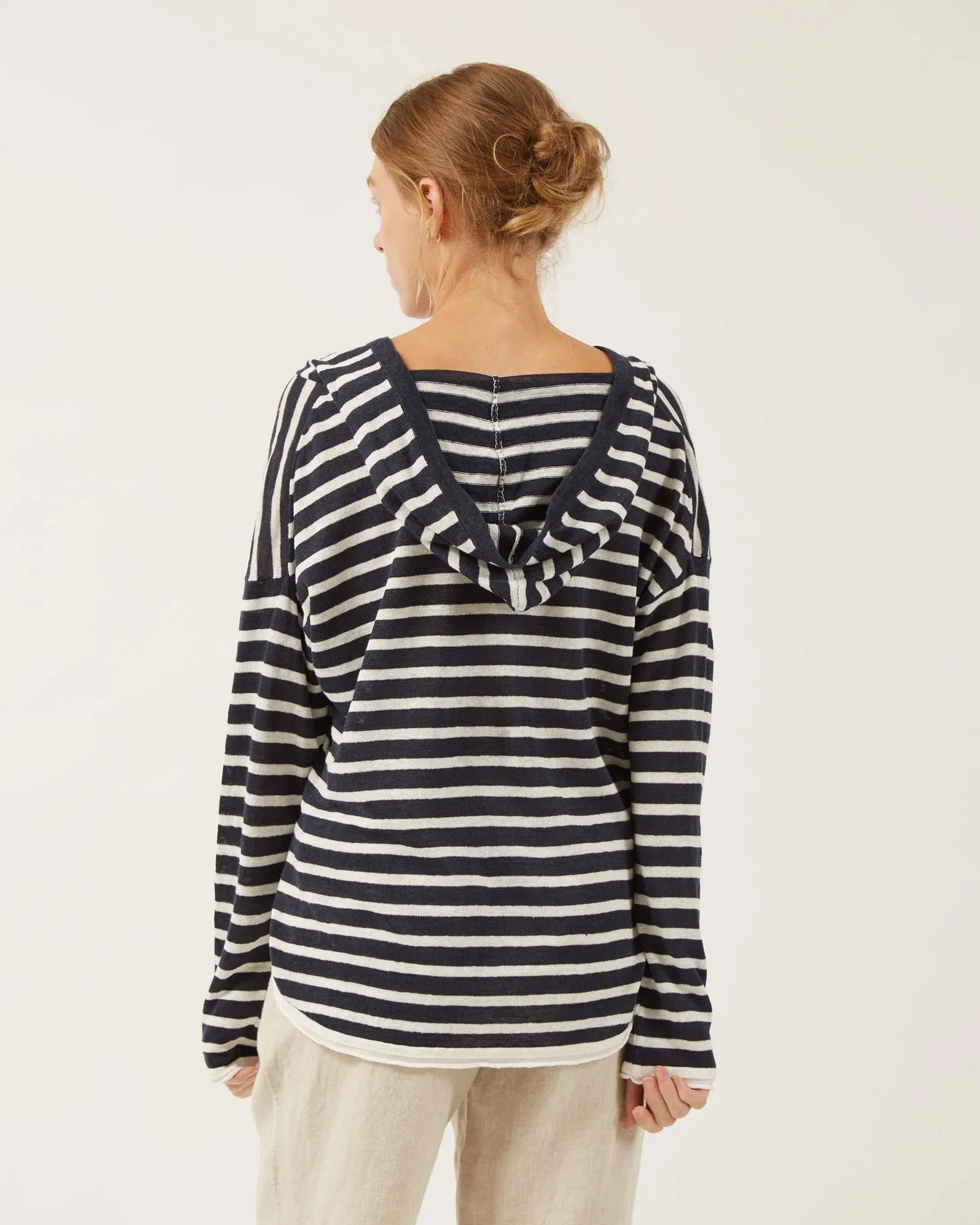 Naïf | Louise Linen Hoodie - Navy/White Striped sold by Fort product image thumbnail 3