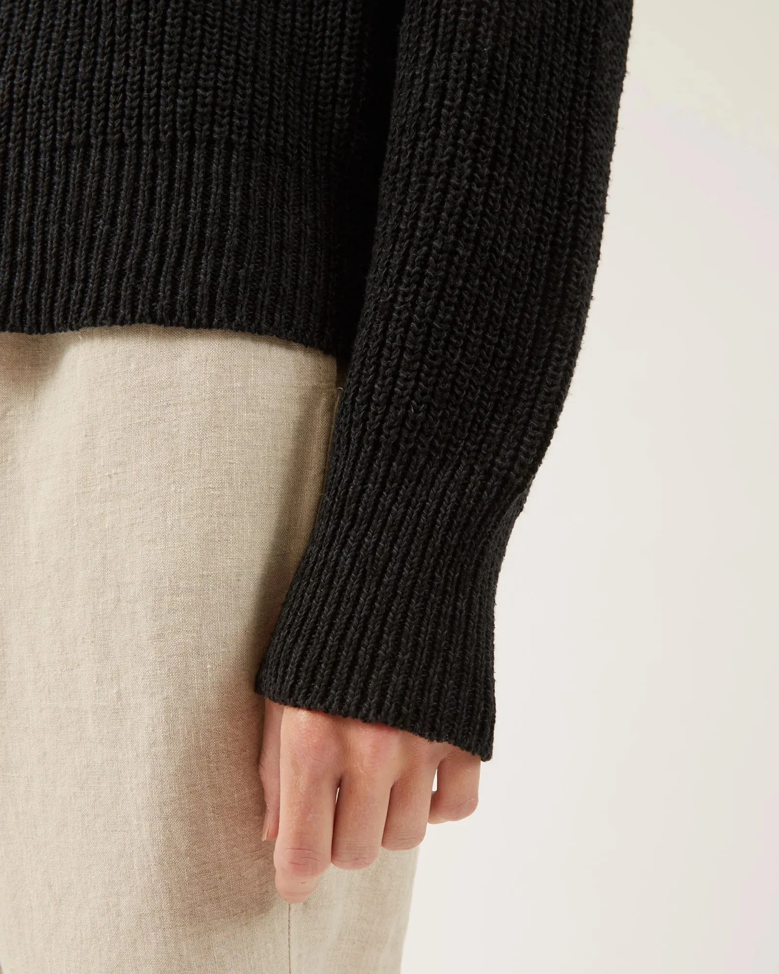 Naïf | Kely Silk and Cotton Sweater - Black sold by Fort product image thumbnail 4