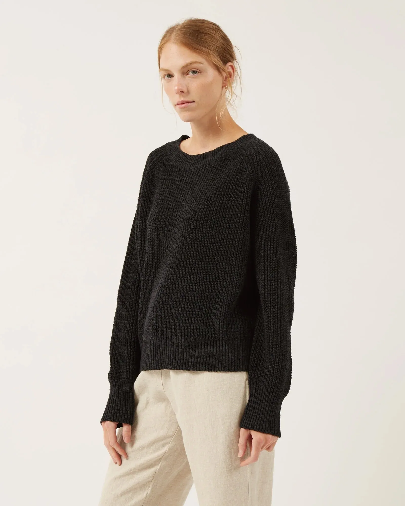 Naïf | Kely Silk and Cotton Sweater - Black sold by Fort
