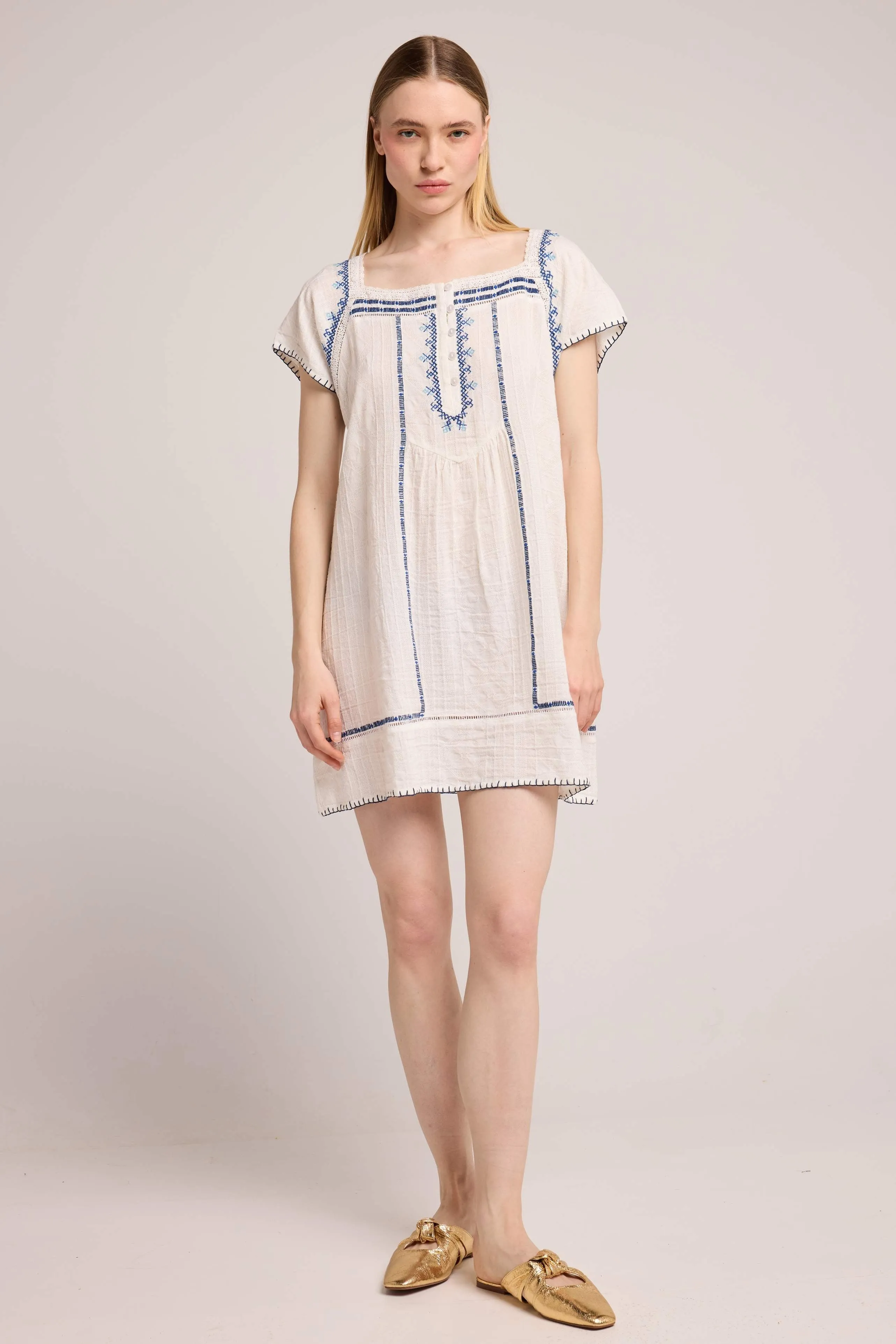 Louizon | Embroidered Cotton Dress sold by Fort
