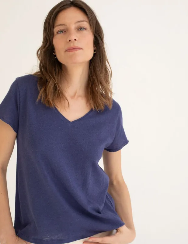 Mus & Bombon | Basieco Pico T- Shirt -Navy sold by Fort