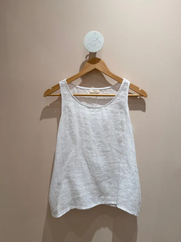 Naïf | Soleil Top - Linen Gauze-White sold by Fort