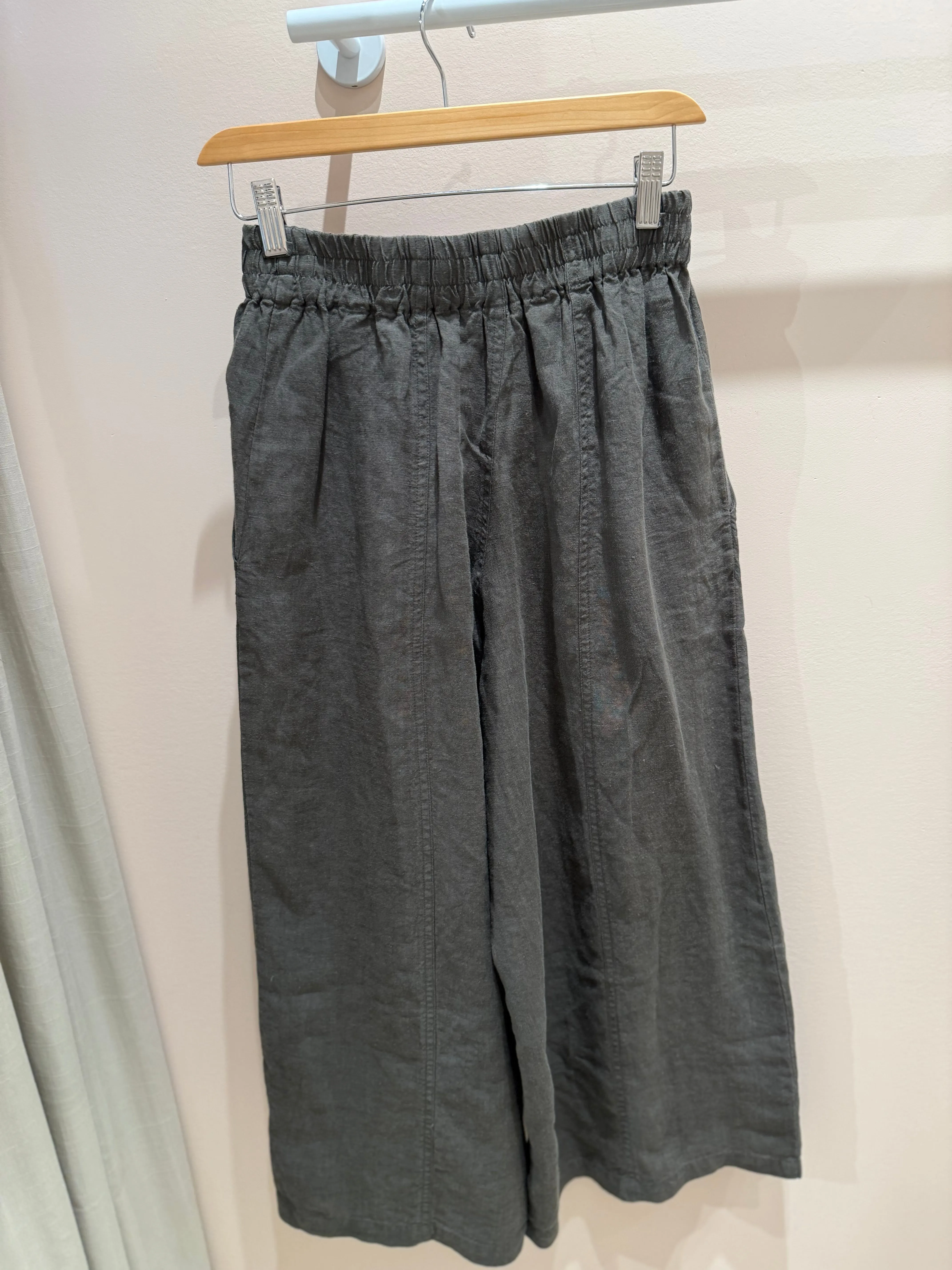 Naïf | Domi Pant - Heavyweight Washed Linen - Olive sold by Fort