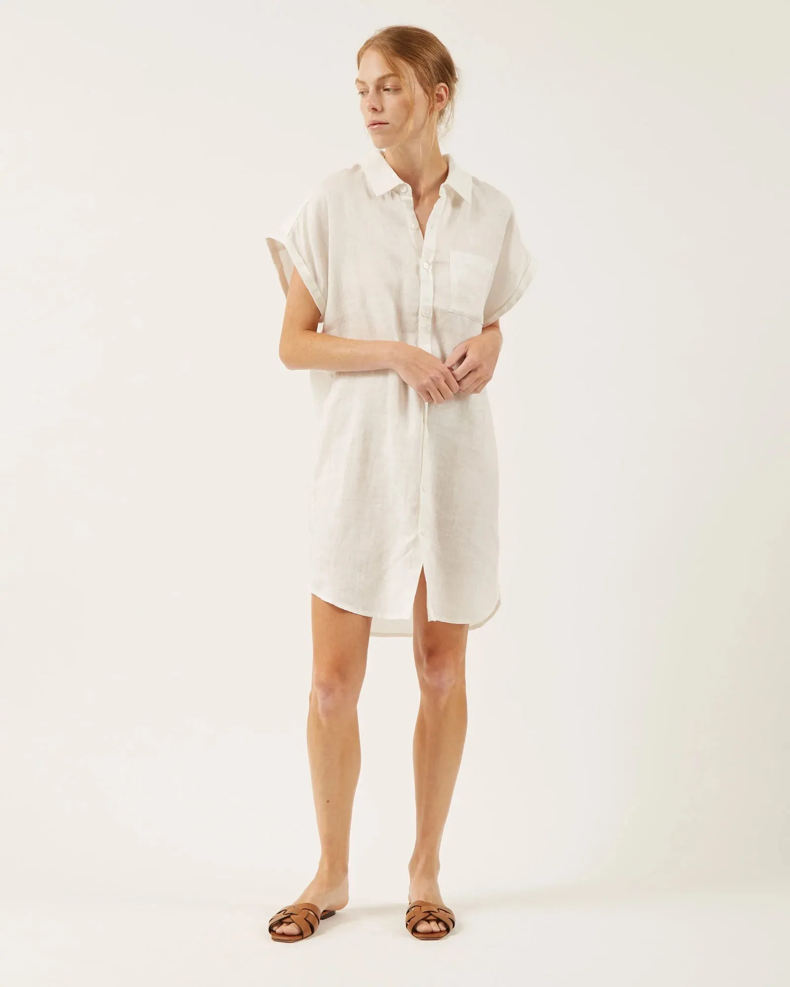 Naïf | Reese Dress - Washed Linen-Ivory/Ink Stripes sold by Fort product image thumbnail 4