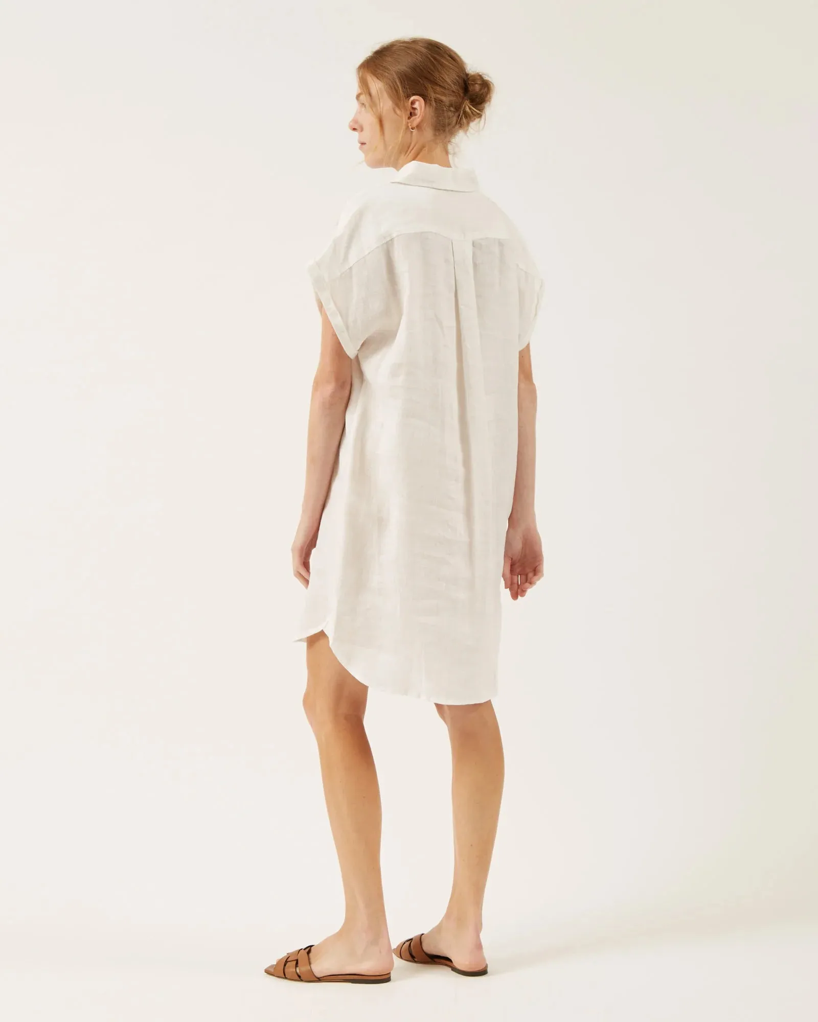 Naïf | Reese Dress - Washed Linen-Ivory/Ink Stripes sold by Fort product image thumbnail 3