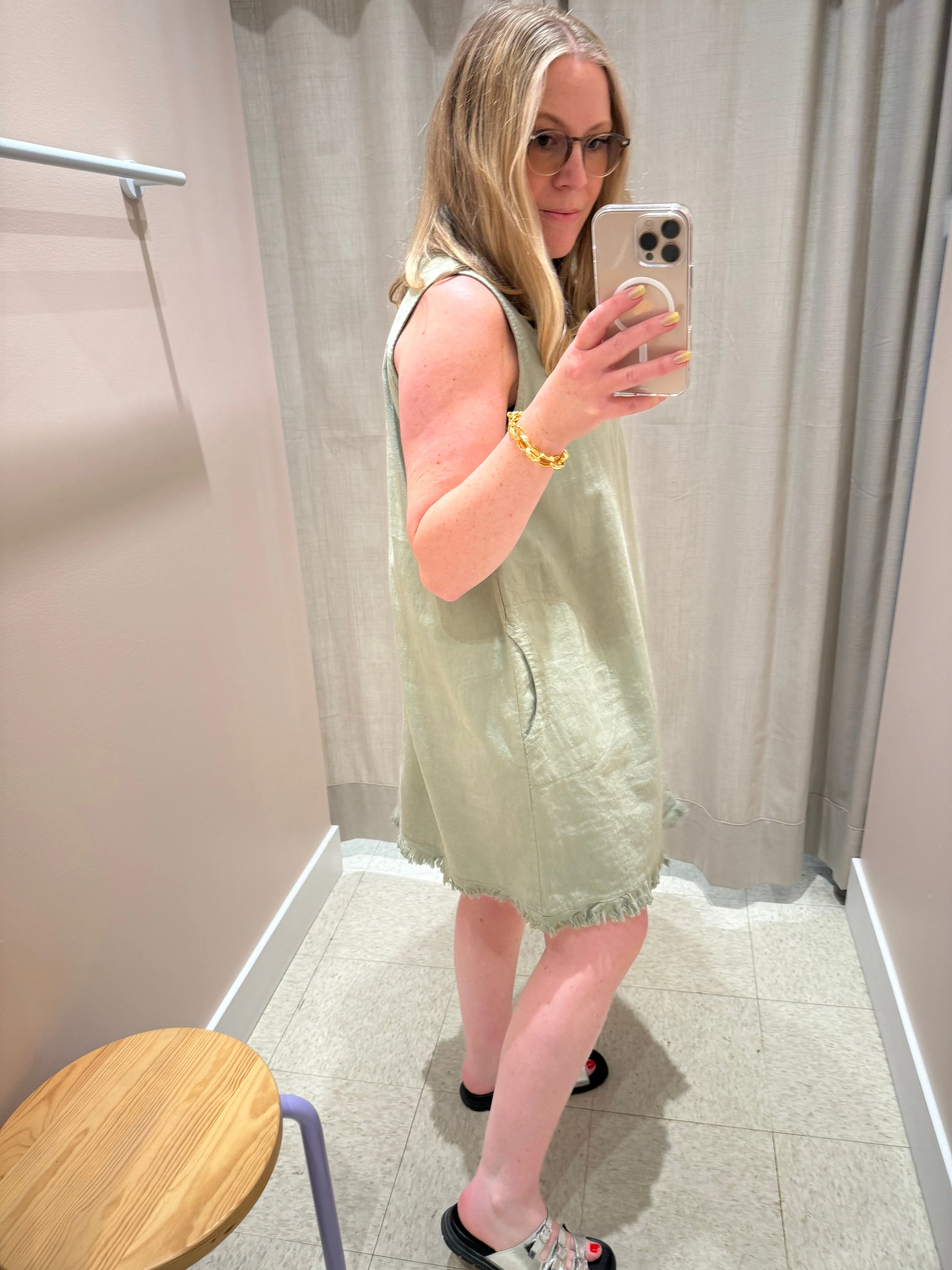 Astrid | Woven Dress, Linen - Army sold by Fort product image thumbnail 4