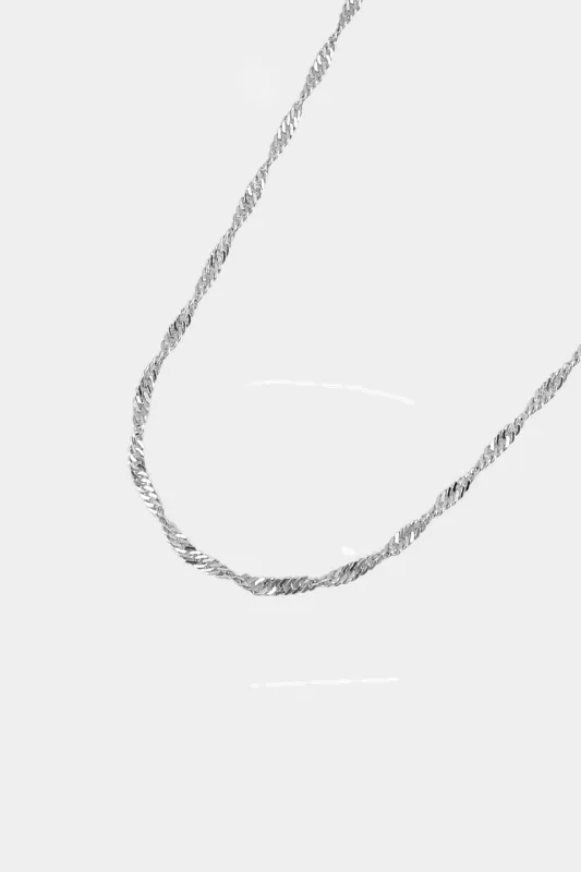 Kara Yoo | Thin Singapore Necklace - Sterling Silver sold by Fort