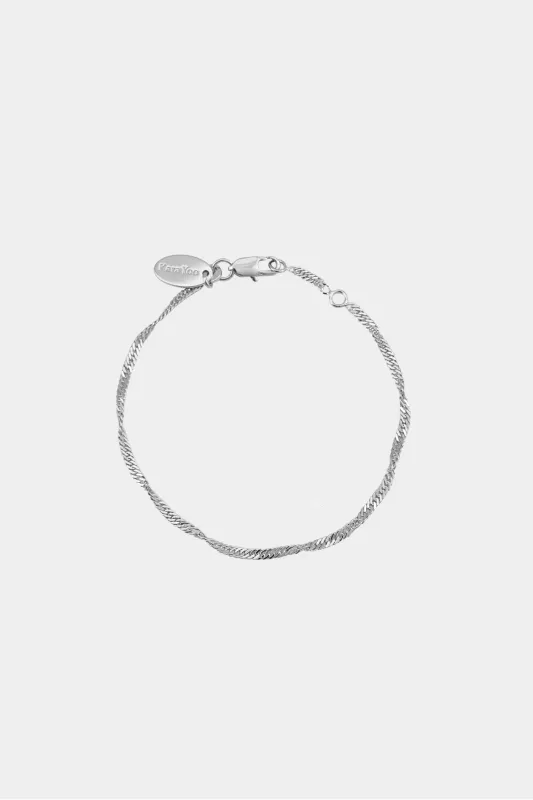 Kara Yoo | Thin Singapore Bracelet - Sterling Silver sold by Fort