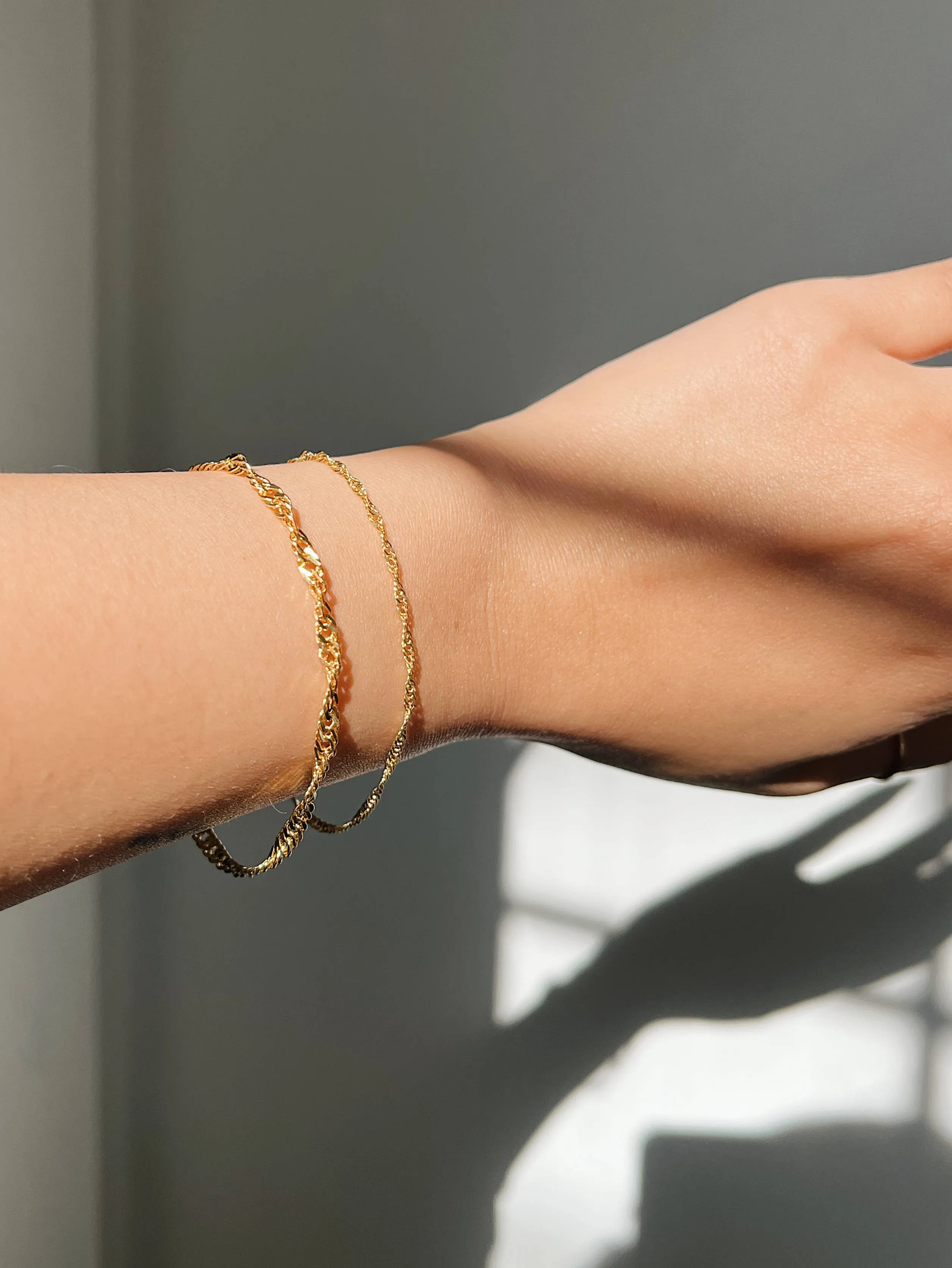 Kara Yoo | Thin Singapore Bracelet -14k Gold Plated sold by Fort product image thumbnail 2