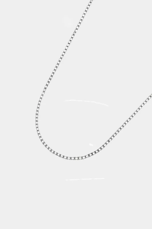 Kara Yoo | Thin Box Necklace - Sterling Silver sold by Fort