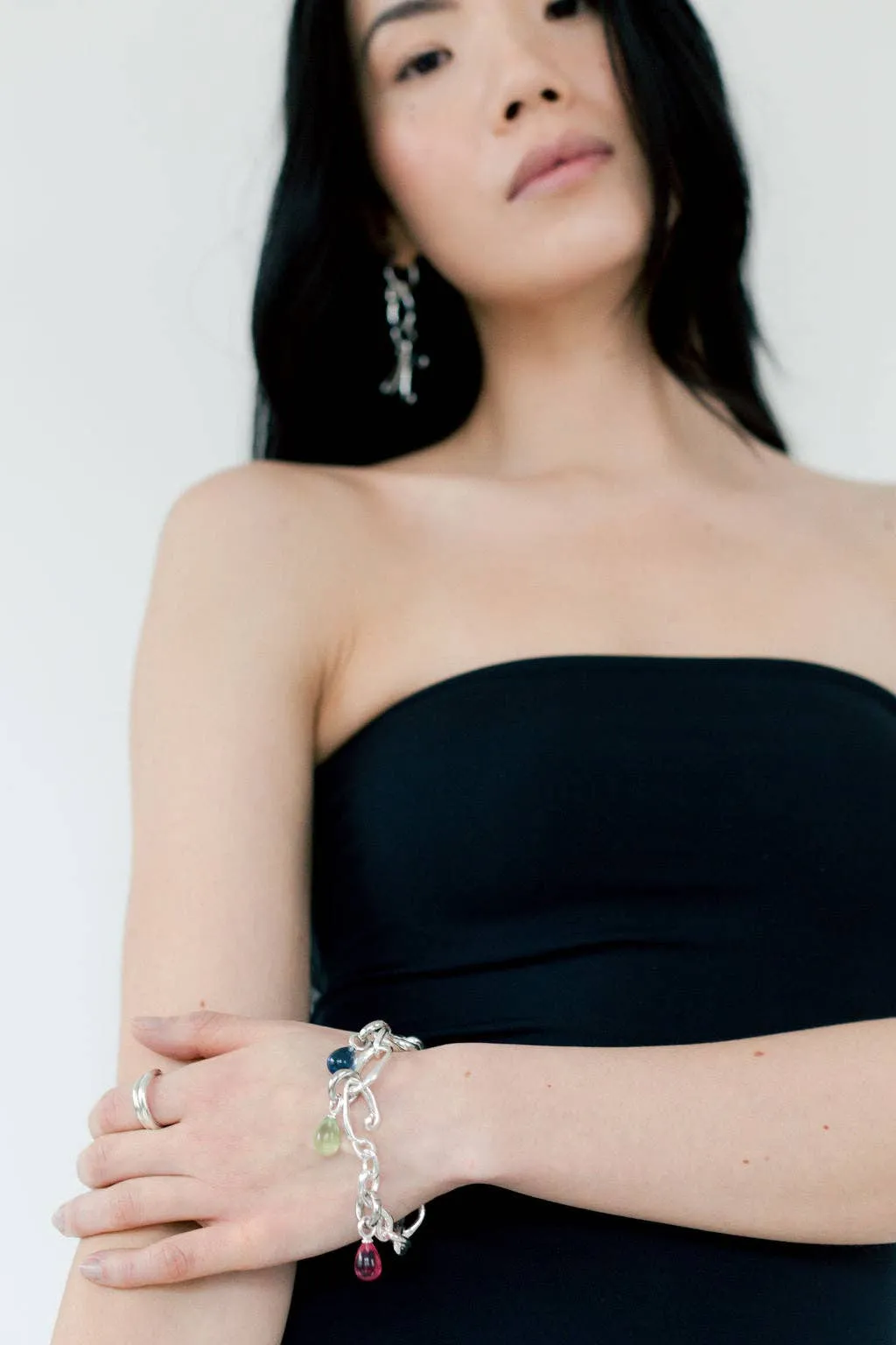 Kara Yoo | Sabine Bracelet + Small Drop - Silver Plated + Ice sold by Fort product image thumbnail 3