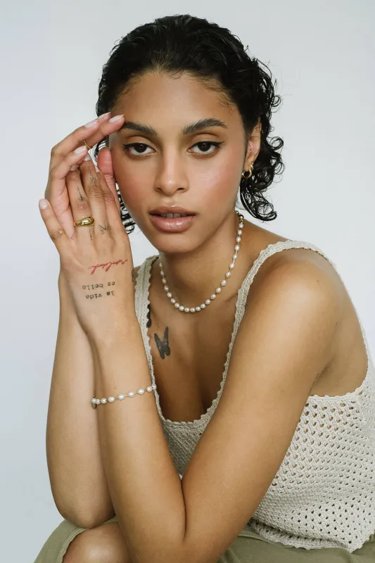 Kara Yoo | Mila Necklace - Pearl + Gold Fill sold by Fort