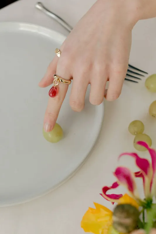 Kara Yoo | Ebba Ring - Hibiscus Gold Plated - Size 7 sold by Fort