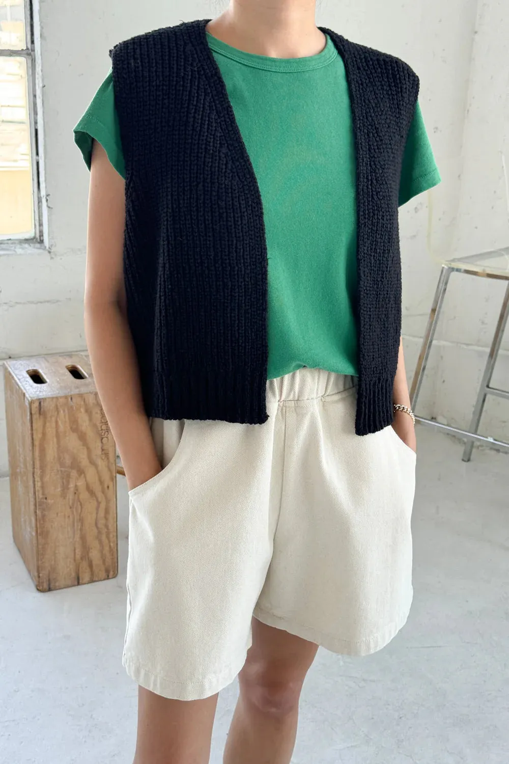 Le Bon Shoppe | Granny Cotton Sweater Vest - Black sold by Fort product image thumbnail 2