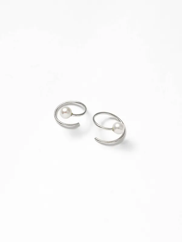 Wolf Circus | White Pearl Swirl Studs in Sterling Silver sold by Fort