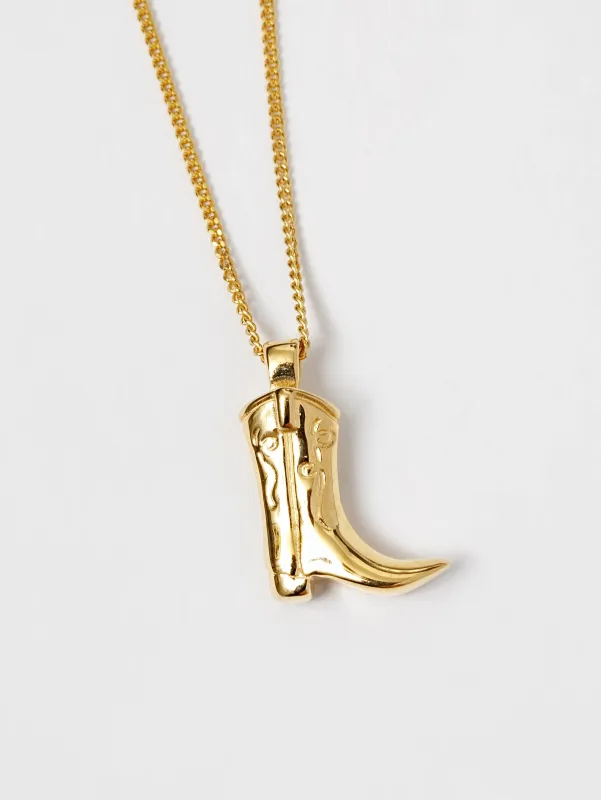 Wolf Circus | Cowboy Boot Charm Necklace in Gold sold by Fort