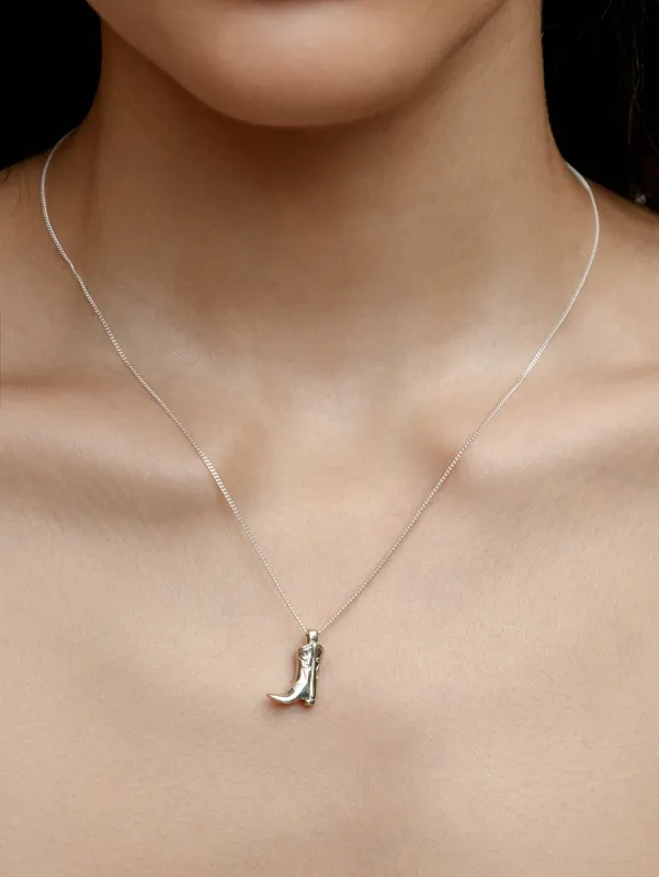 Wolf Circus | Cowboy Boot Charm Necklace in Sterling Silver sold by Fort