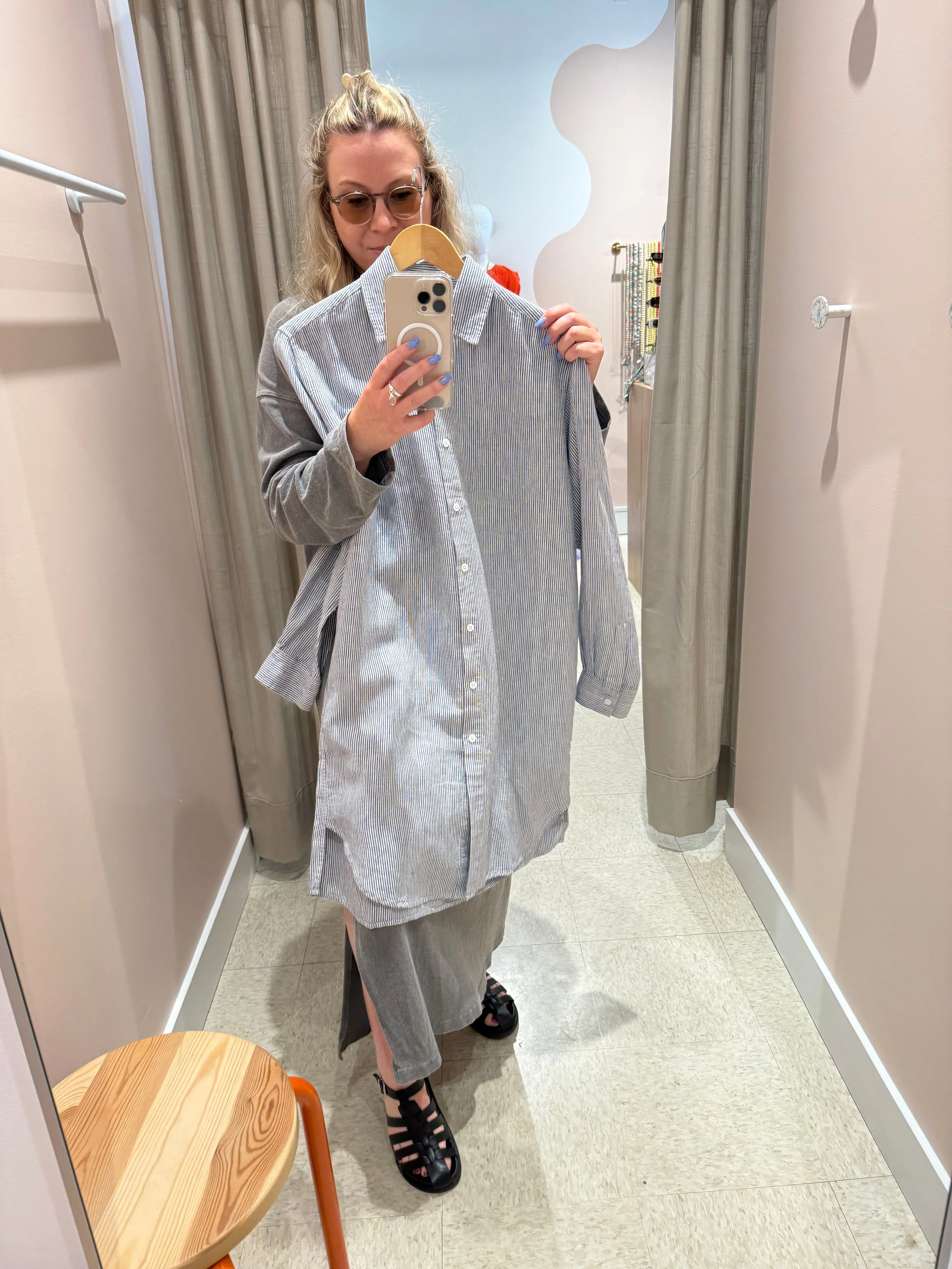 Naïf | Perrie Linen Dress - Ivory/Ink Stripes sold by Fort product image thumbnail 2