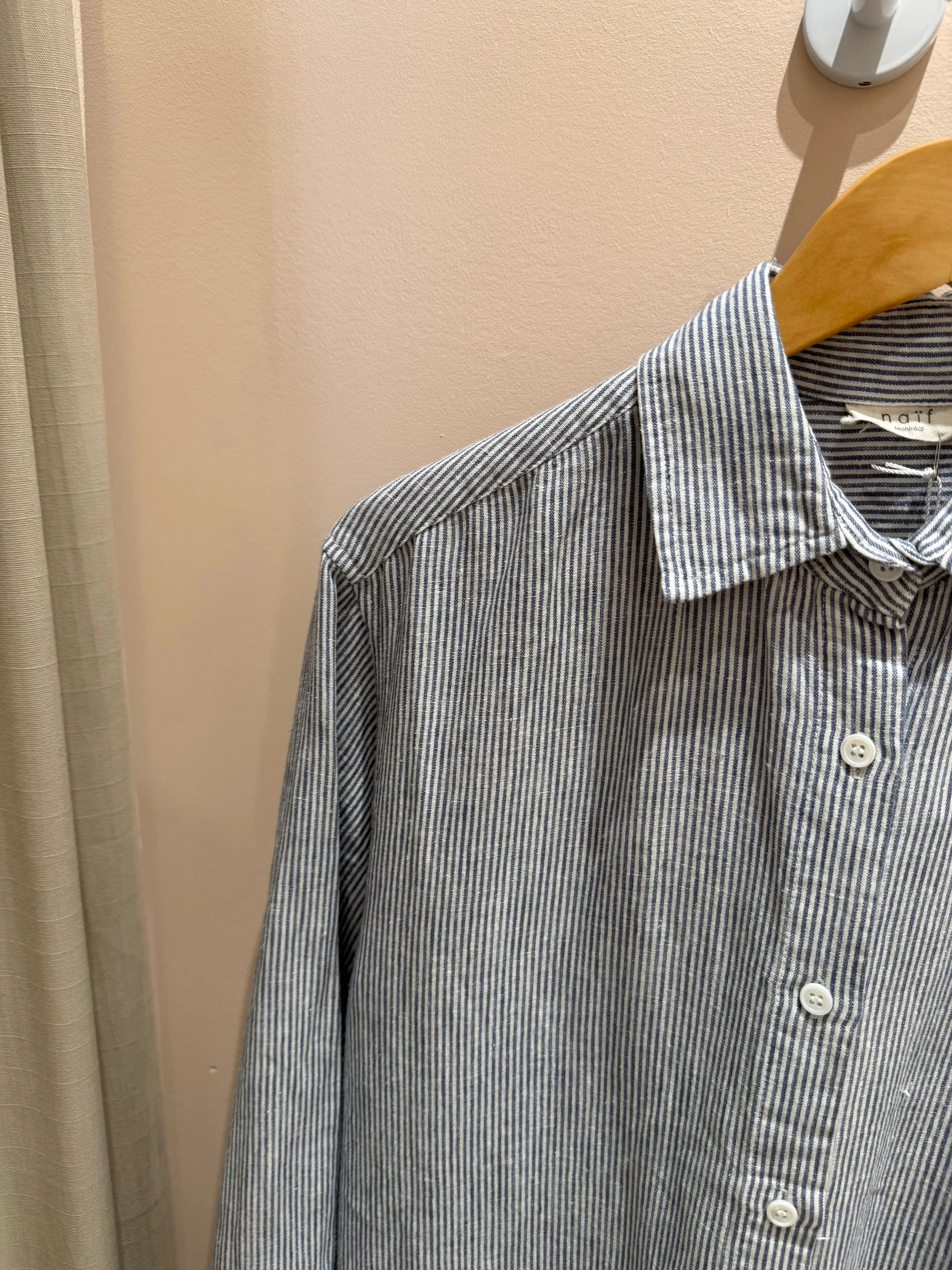 Naïf | Perrie Linen Dress - Ivory/Ink Stripes sold by Fort product image thumbnail 4