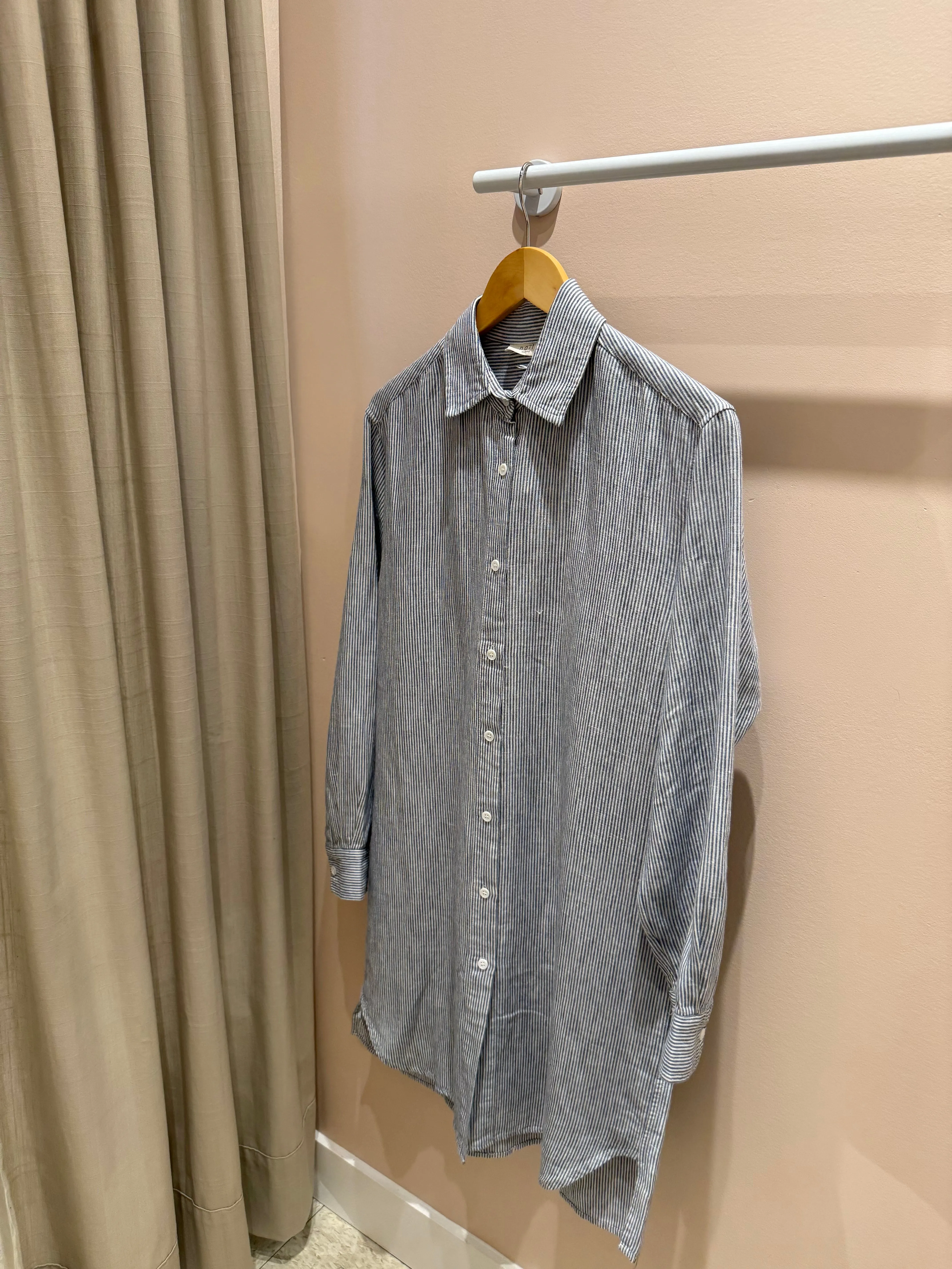 Naïf | Perrie Linen Dress - Ivory/Ink Stripes sold by Fort