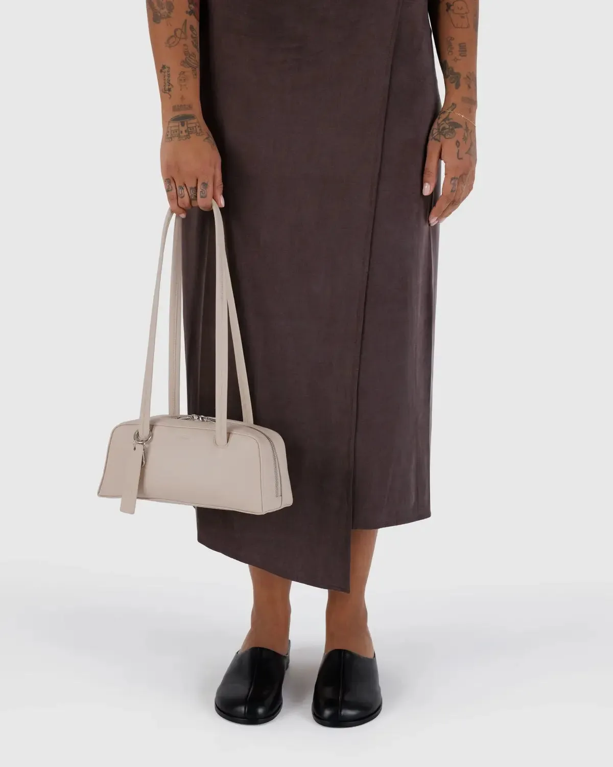 Baggu | Small Recycled Leather Bowler Bag - Stone sold by Fort product image thumbnail 4