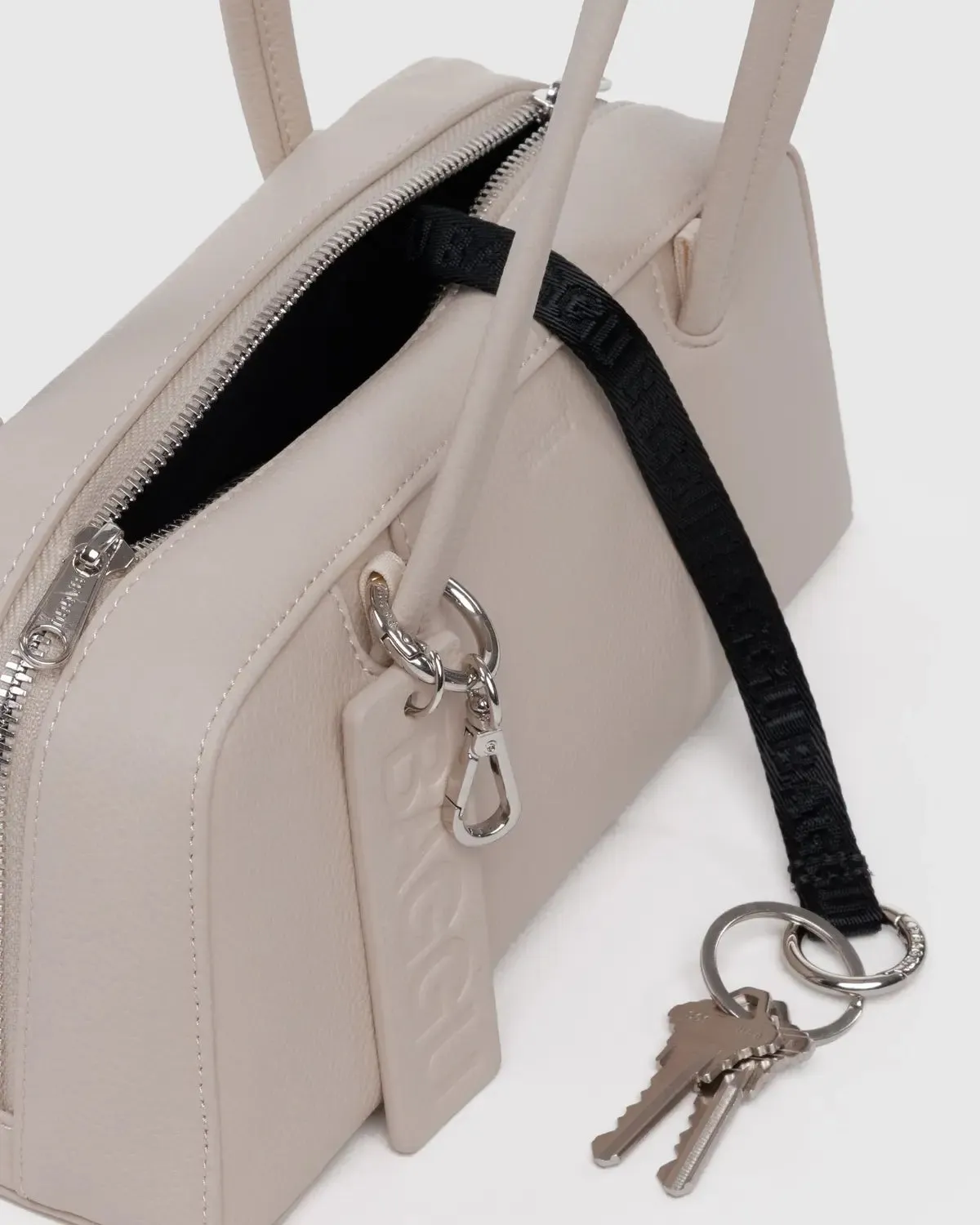 Baggu | Small Recycled Leather Bowler Bag - Stone sold by Fort product image thumbnail 2