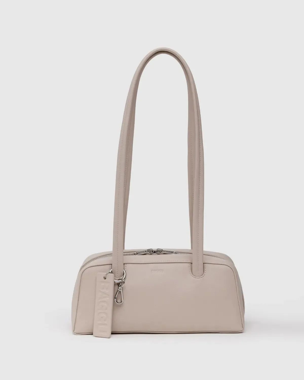 Baggu | Small Recycled Leather Bowler Bag - Stone sold by Fort