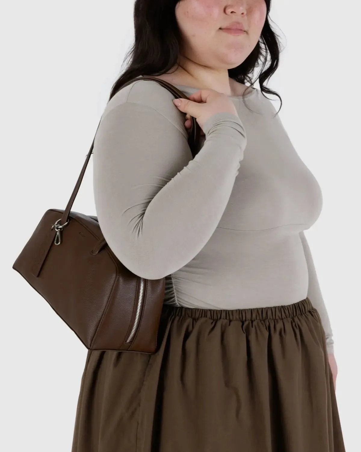 Baggu | Recycled Leather Bowler Bag - Brown sold by Fort product image thumbnail 3
