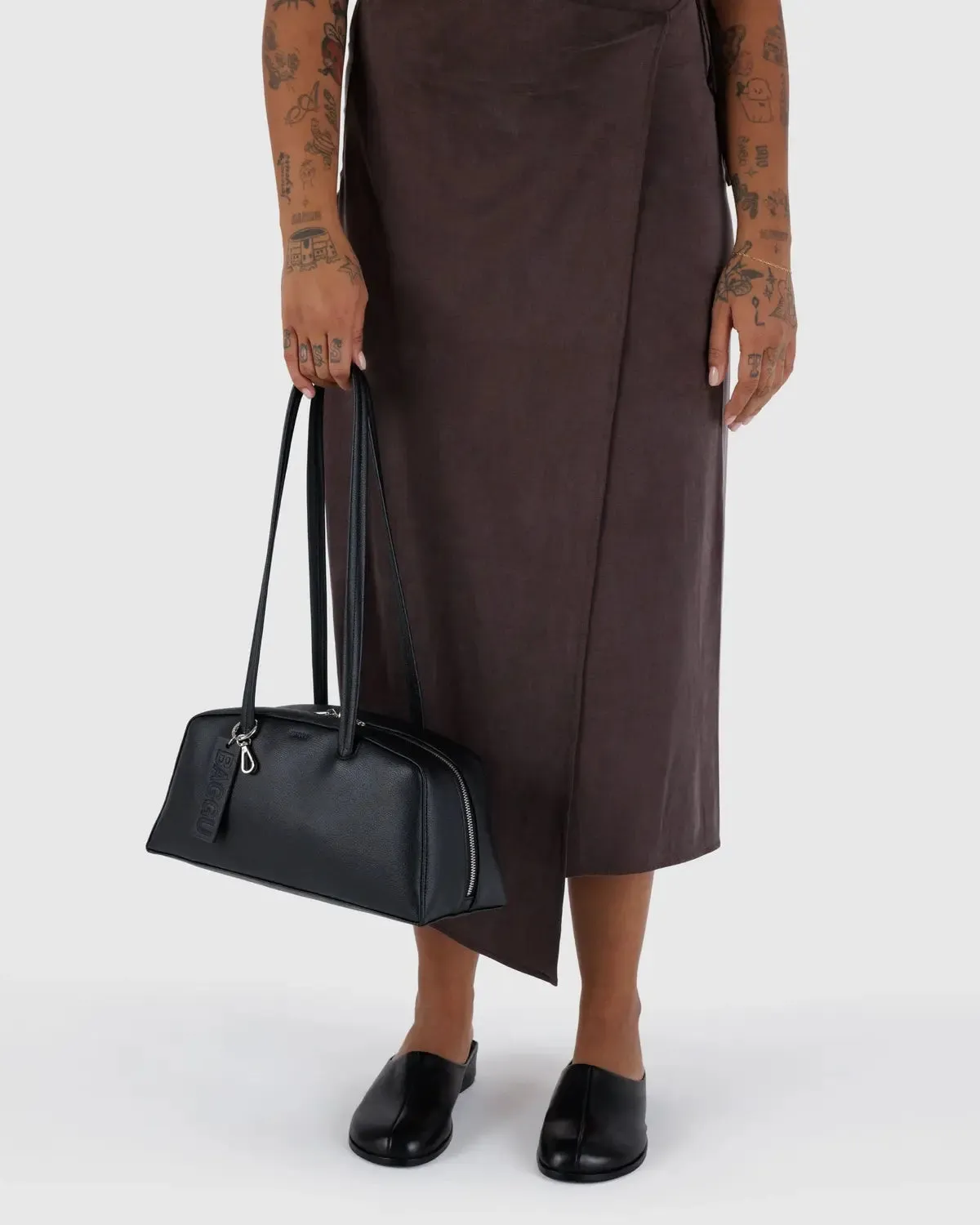 Baggu | Recycled Leather Bowler Bag - Black sold by Fort product image thumbnail 4