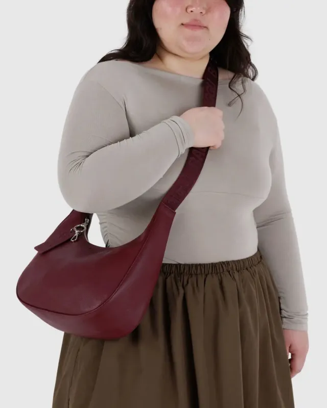 Baggu | Medium Recycled Leather Crescent Bag - Mahogany sold by Fort