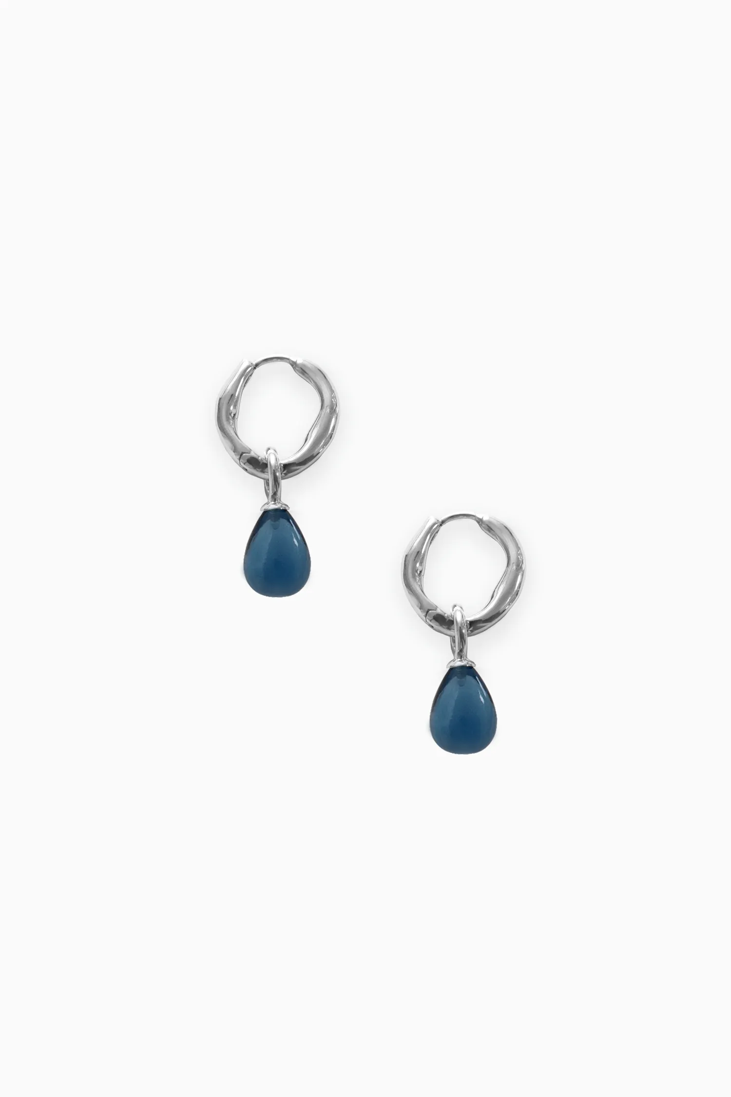 Kara Yoo | Pippa Hoops + Small Drops - Silver & Ink sold by Fort product image thumbnail 5