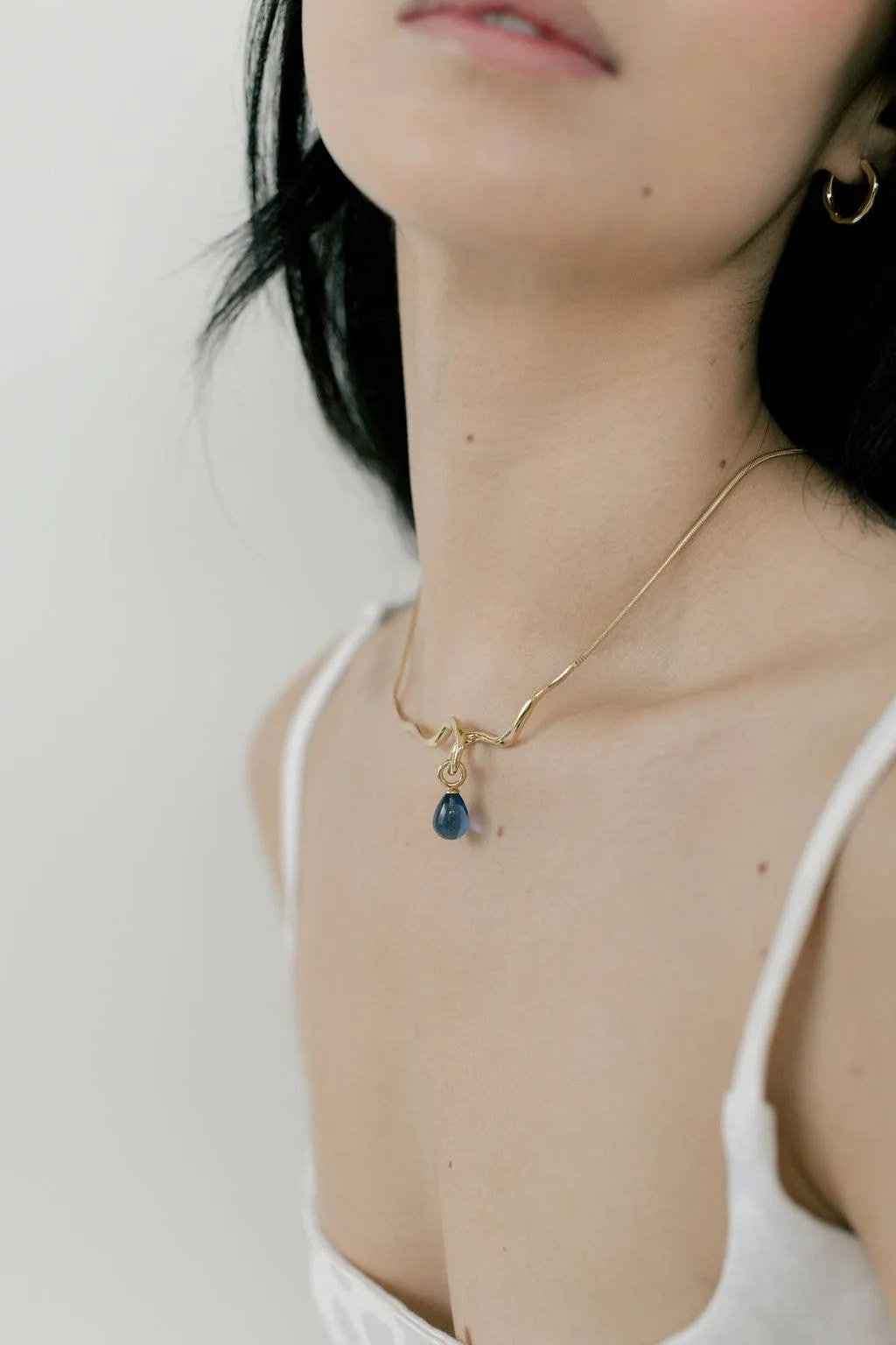 Kara Yoo | Maeva Necklace + Small Drop Charm - Gold & Ice sold by Fort product image thumbnail 3
