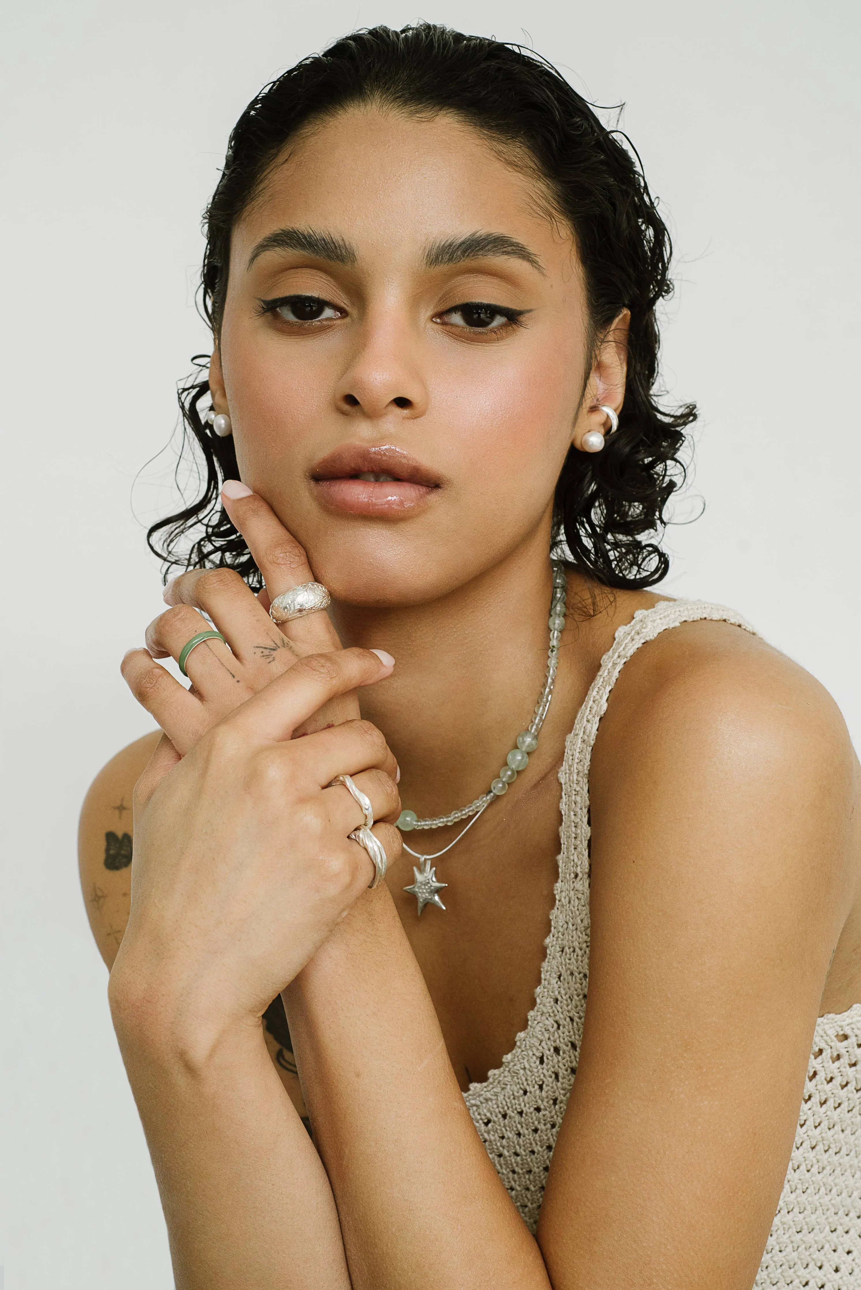 Kara Yoo | Keshi Pearl Studs - 7mm sold by Fort product image thumbnail 4