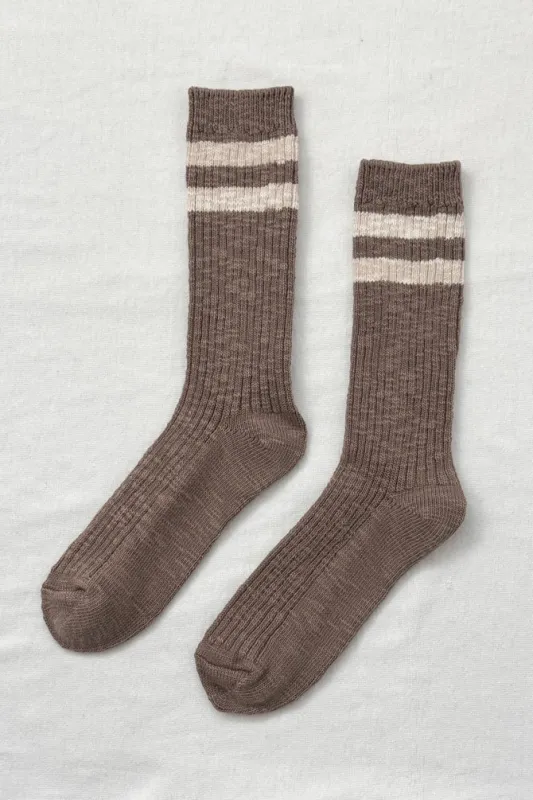 Le Bon Shoppe | Cottage Varsity Socks - Flax sold by Fort