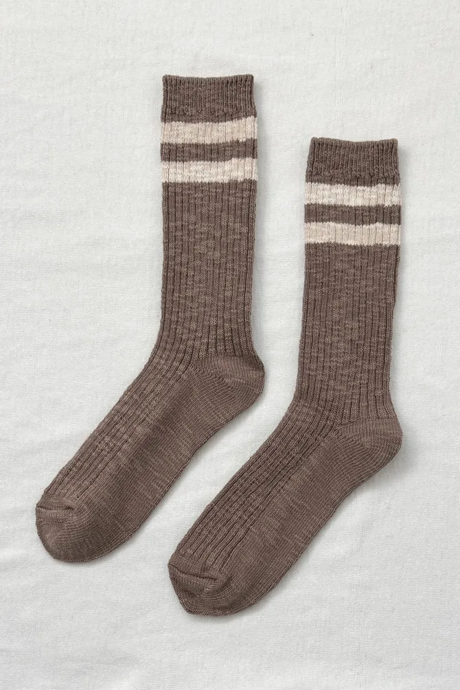 Le Bon Shoppe | Cottage Varsity Socks - Flax sold by Fort