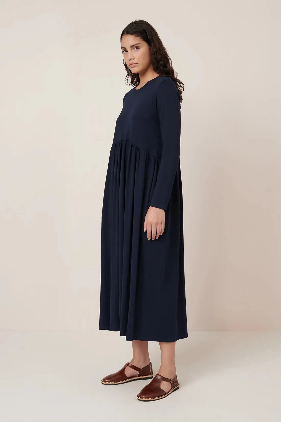 KOWTOW | Long Sleeve Gather Dress - Navy sold by Fort product image thumbnail 2